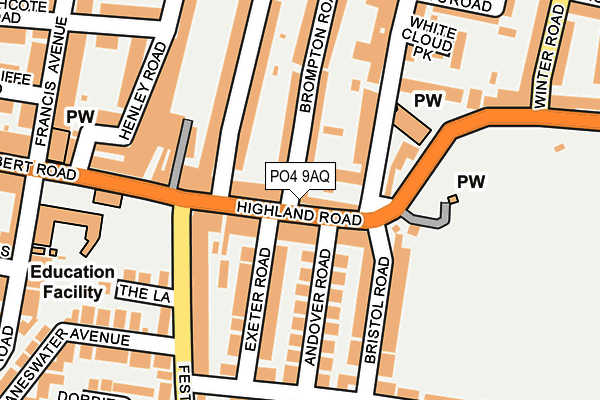 PO4 9AQ map - OS OpenMap – Local (Ordnance Survey)