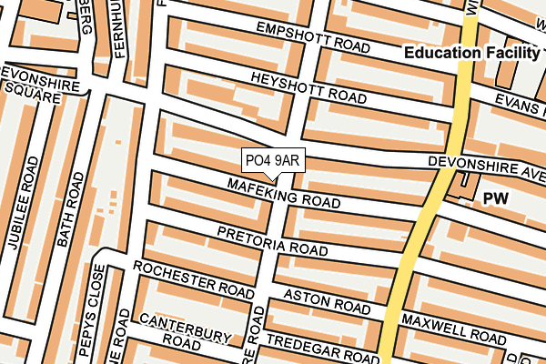 PO4 9AR map - OS OpenMap – Local (Ordnance Survey)