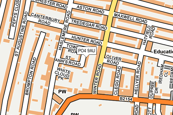 PO4 9AU map - OS OpenMap – Local (Ordnance Survey)