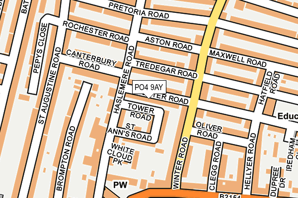 PO4 9AY map - OS OpenMap – Local (Ordnance Survey)