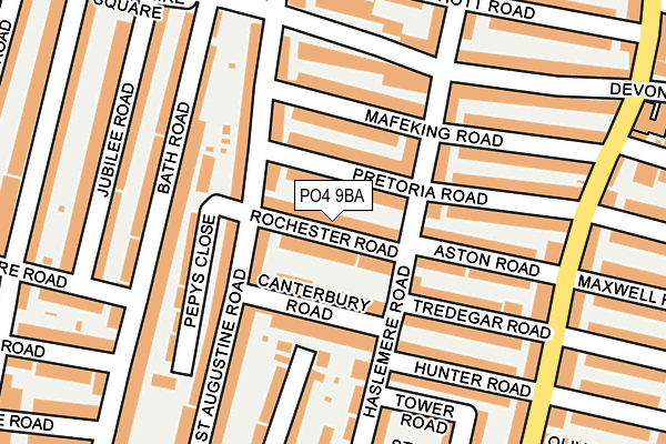 PO4 9BA map - OS OpenMap – Local (Ordnance Survey)