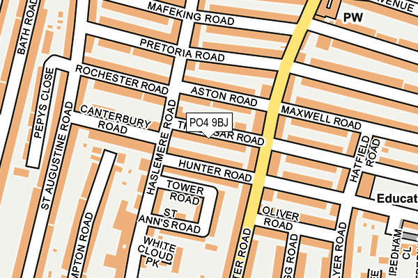 PO4 9BJ map - OS OpenMap – Local (Ordnance Survey)