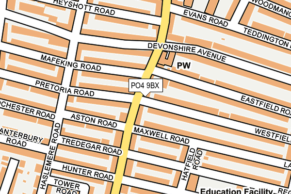 PO4 9BX map - OS OpenMap – Local (Ordnance Survey)