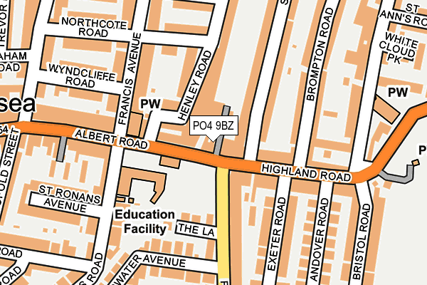 PO4 9BZ map - OS OpenMap – Local (Ordnance Survey)