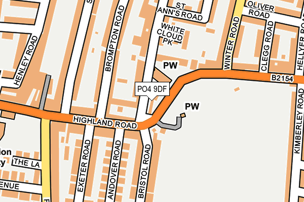 PO4 9DF map - OS OpenMap – Local (Ordnance Survey)