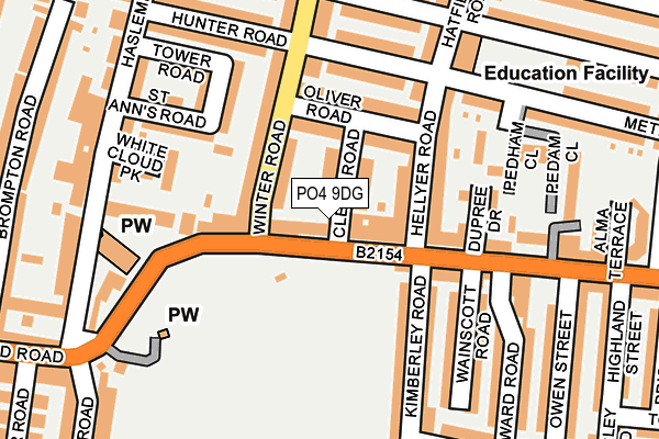 PO4 9DG map - OS OpenMap – Local (Ordnance Survey)