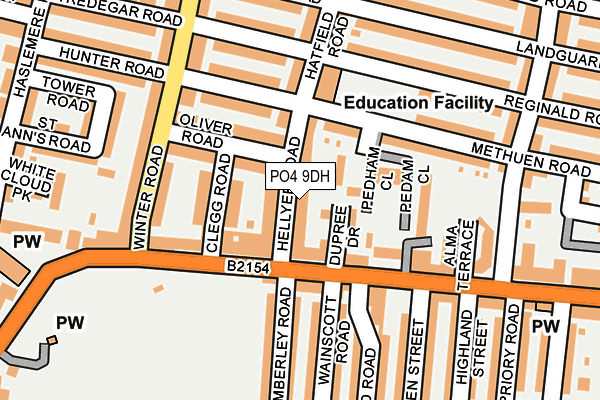 PO4 9DH map - OS OpenMap – Local (Ordnance Survey)