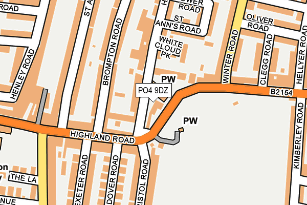 PO4 9DZ map - OS OpenMap – Local (Ordnance Survey)