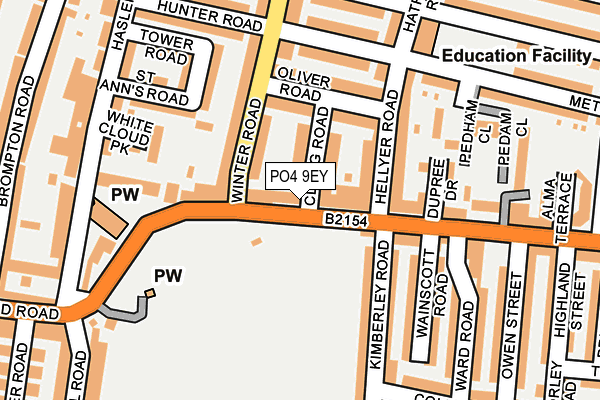 PO4 9EY map - OS OpenMap – Local (Ordnance Survey)