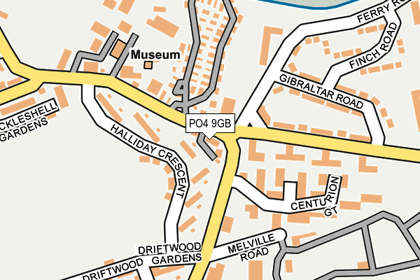 PO4 9GB map - OS OpenMap – Local (Ordnance Survey)