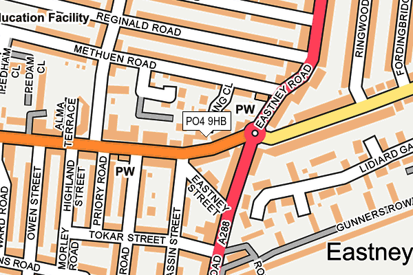 PO4 9HB map - OS OpenMap – Local (Ordnance Survey)