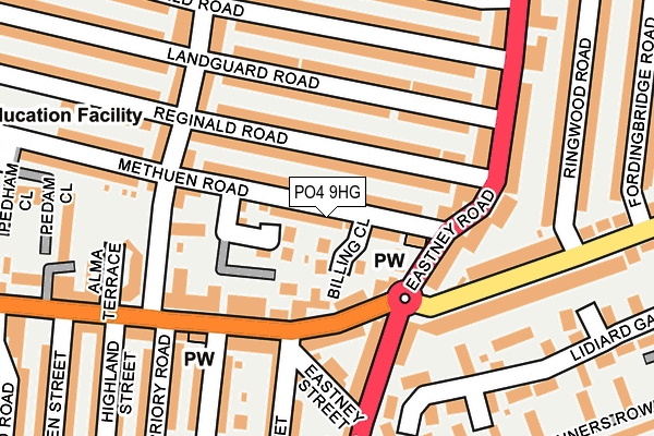 PO4 9HG map - OS OpenMap – Local (Ordnance Survey)