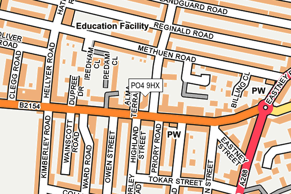 PO4 9HX map - OS OpenMap – Local (Ordnance Survey)