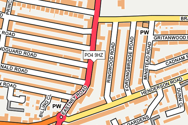 PO4 9HZ map - OS OpenMap – Local (Ordnance Survey)