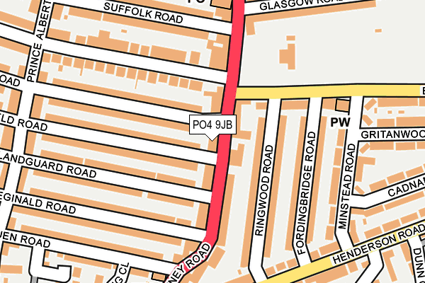 PO4 9JB map - OS OpenMap – Local (Ordnance Survey)