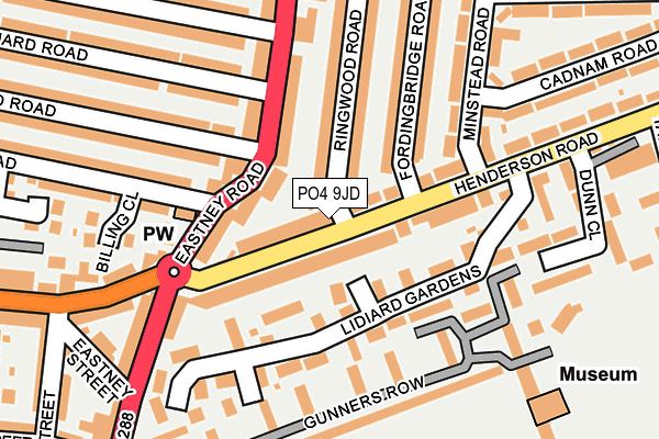 PO4 9JD map - OS OpenMap – Local (Ordnance Survey)