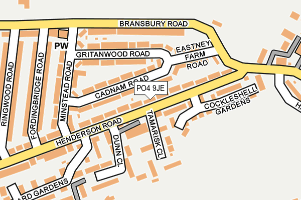 PO4 9JE map - OS OpenMap – Local (Ordnance Survey)