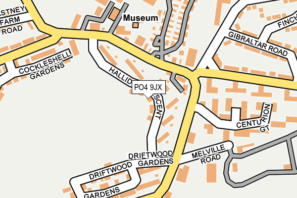 PO4 9JX map - OS OpenMap – Local (Ordnance Survey)