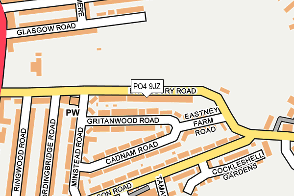 PO4 9JZ map - OS OpenMap – Local (Ordnance Survey)