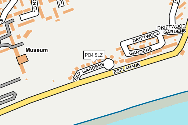 PO4 9LZ map - OS OpenMap – Local (Ordnance Survey)