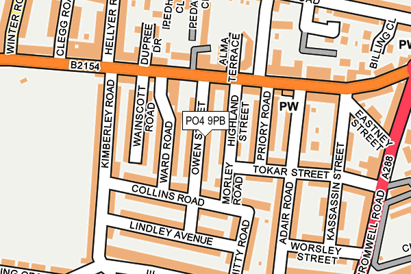 PO4 9PB map - OS OpenMap – Local (Ordnance Survey)