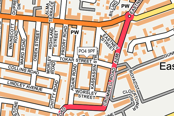 PO4 9PF map - OS OpenMap – Local (Ordnance Survey)