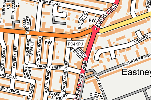 PO4 9PU map - OS OpenMap – Local (Ordnance Survey)