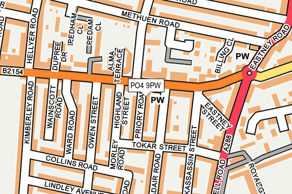 PO4 9PW map - OS OpenMap – Local (Ordnance Survey)