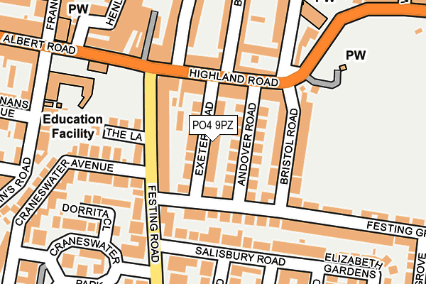 PO4 9PZ map - OS OpenMap – Local (Ordnance Survey)