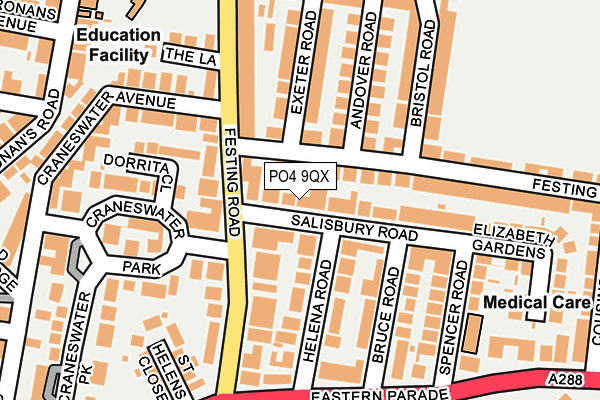 PO4 9QX map - OS OpenMap – Local (Ordnance Survey)