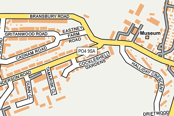 PO4 9SA map - OS OpenMap – Local (Ordnance Survey)