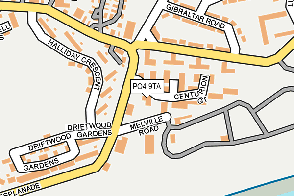 PO4 9TA map - OS OpenMap – Local (Ordnance Survey)