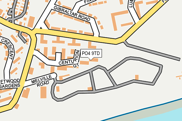 PO4 9TD map - OS OpenMap – Local (Ordnance Survey)