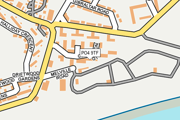PO4 9TF map - OS OpenMap – Local (Ordnance Survey)