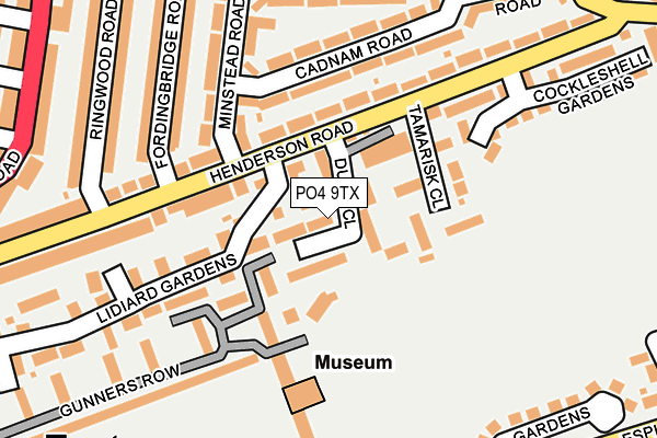 PO4 9TX map - OS OpenMap – Local (Ordnance Survey)