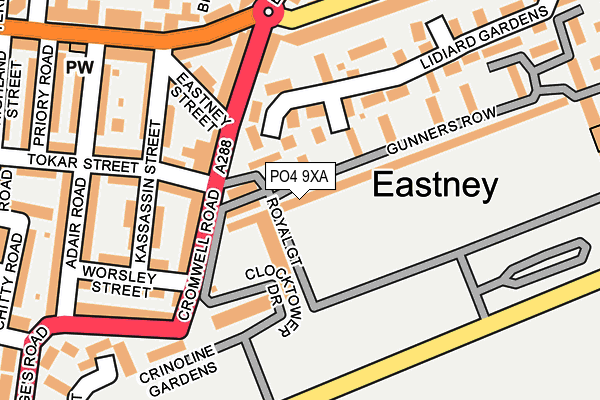 PO4 9XA map - OS OpenMap – Local (Ordnance Survey)