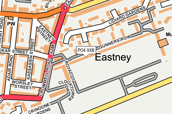 PO4 9XB map - OS OpenMap – Local (Ordnance Survey)