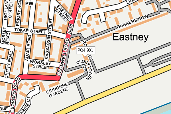 PO4 9XJ map - OS OpenMap – Local (Ordnance Survey)