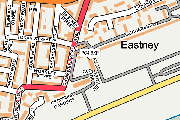 PO4 9XP map - OS OpenMap – Local (Ordnance Survey)