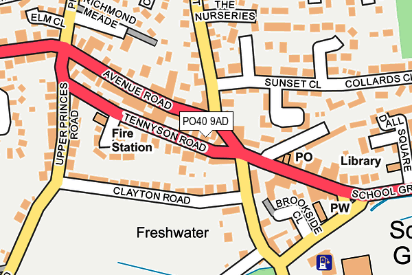 PO40 9AD map - OS OpenMap – Local (Ordnance Survey)