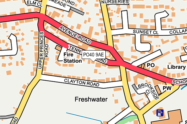 PO40 9AE map - OS OpenMap – Local (Ordnance Survey)