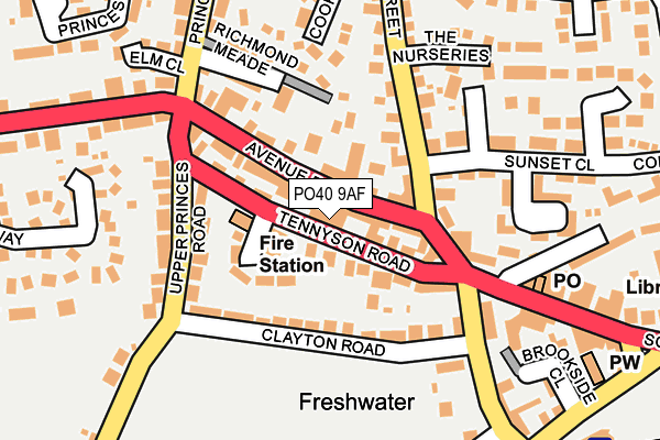 PO40 9AF map - OS OpenMap – Local (Ordnance Survey)