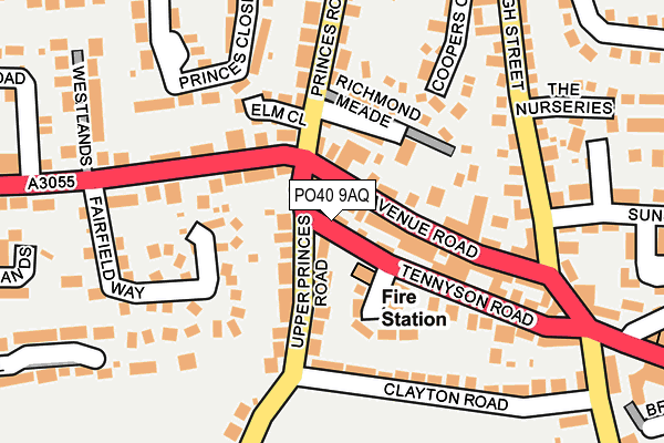 PO40 9AQ map - OS OpenMap – Local (Ordnance Survey)