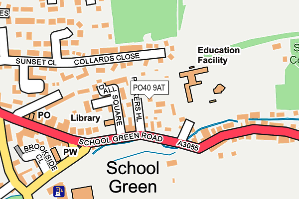 PO40 9AT map - OS OpenMap – Local (Ordnance Survey)