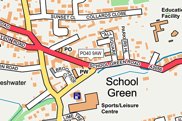 PO40 9AW map - OS OpenMap – Local (Ordnance Survey)