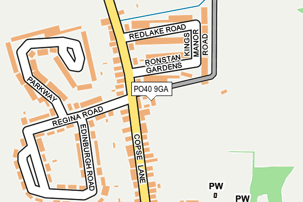 PO40 9GA map - OS OpenMap – Local (Ordnance Survey)