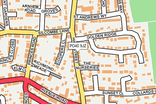 PO40 9JZ map - OS OpenMap – Local (Ordnance Survey)