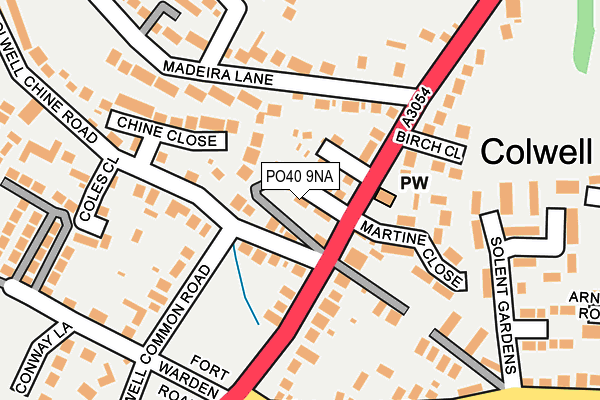 PO40 9NA map - OS OpenMap – Local (Ordnance Survey)