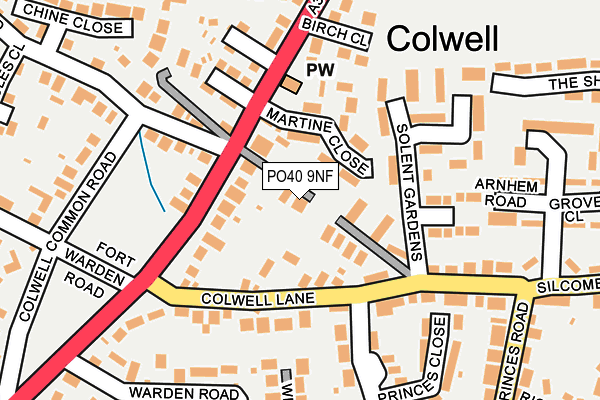 PO40 9NF map - OS OpenMap – Local (Ordnance Survey)