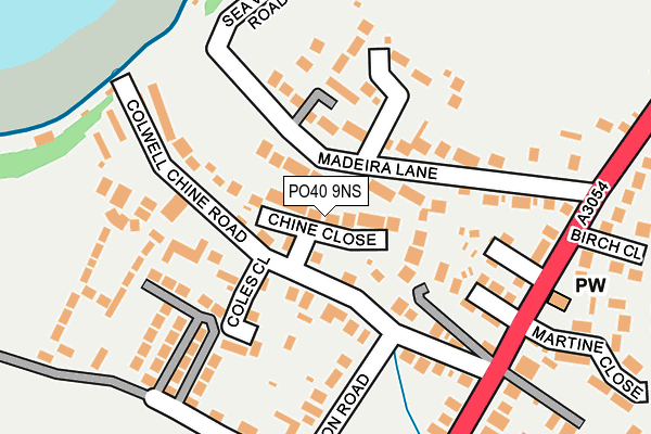 PO40 9NS map - OS OpenMap – Local (Ordnance Survey)
